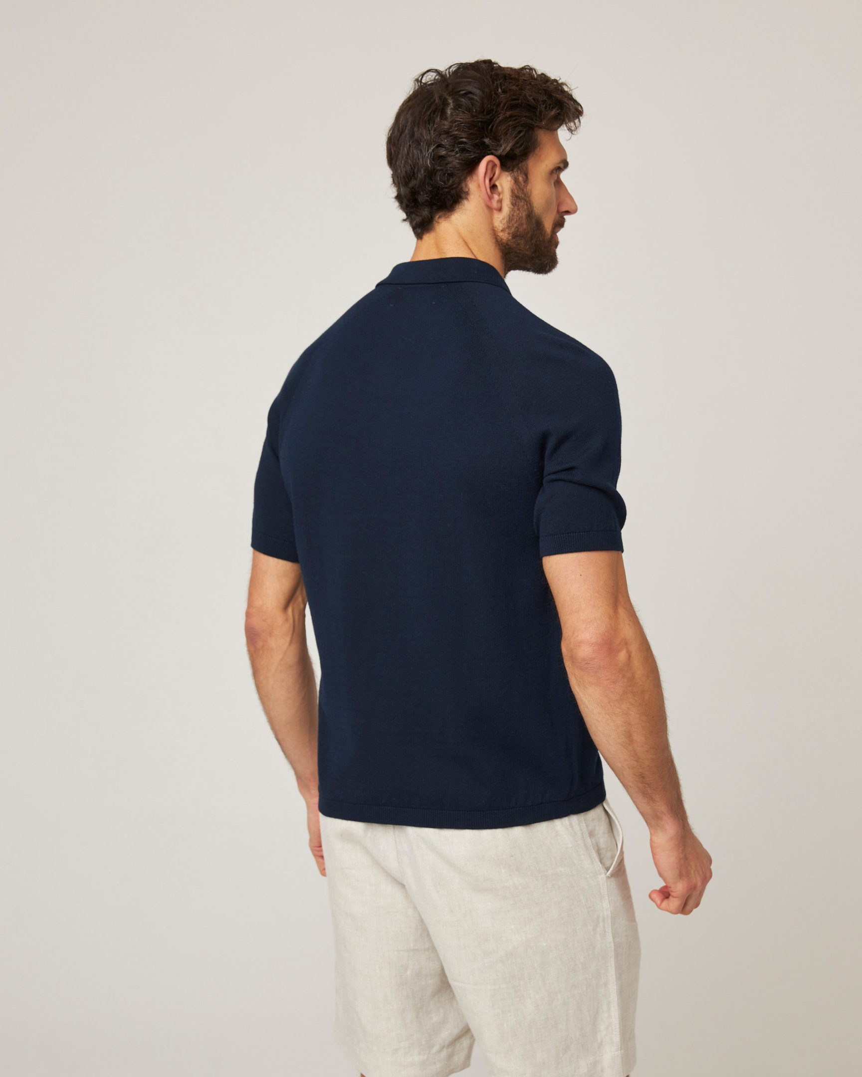 Image of model wearing Jones Polo Shirt 2.0. 