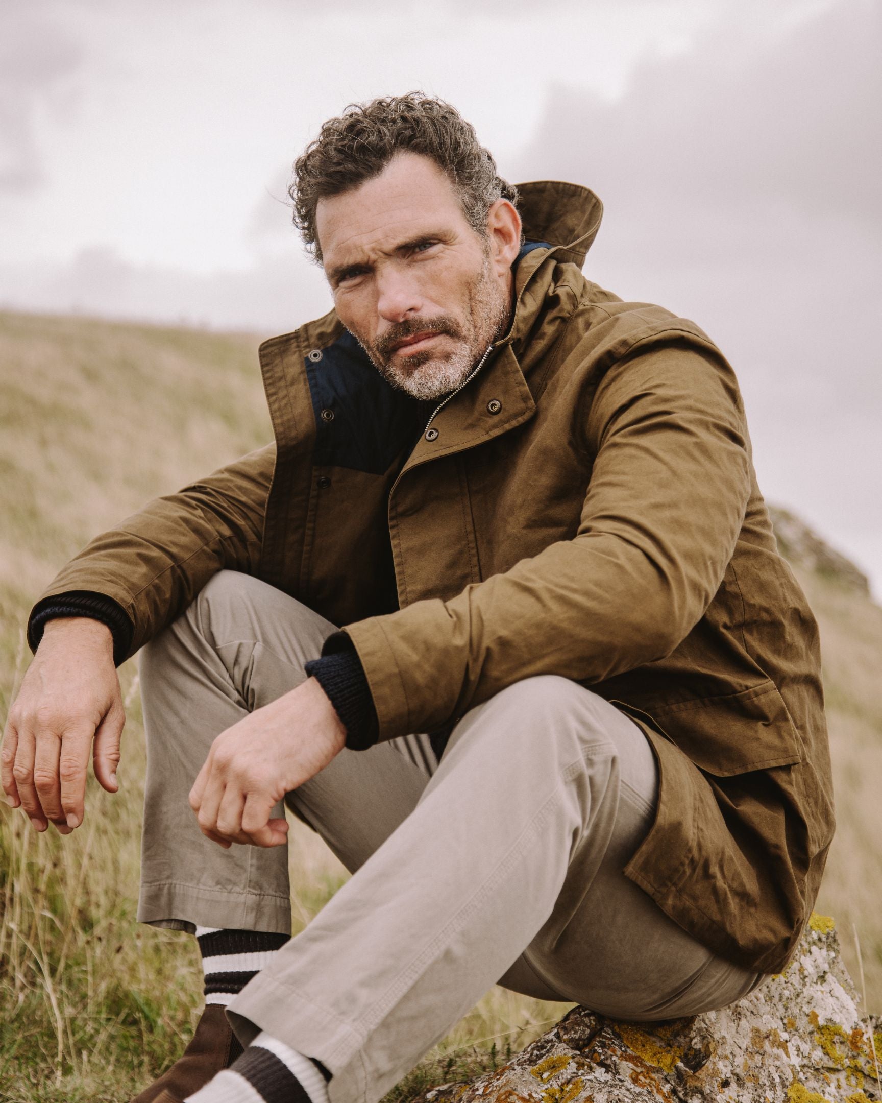 Image of model wearing Maidwell Hooded Jacket. 
