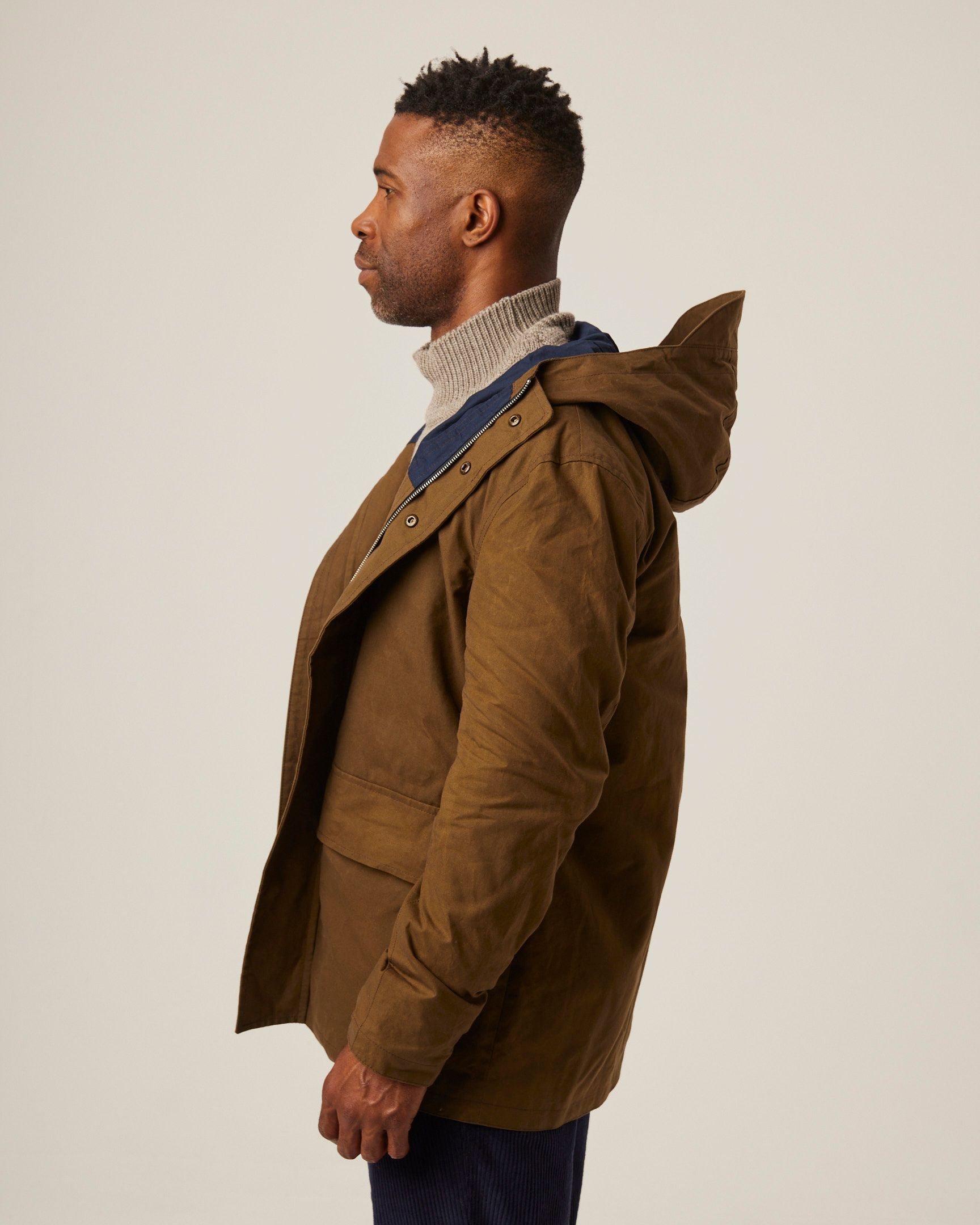 Image of model wearing Maidwell Hooded Jacket. 