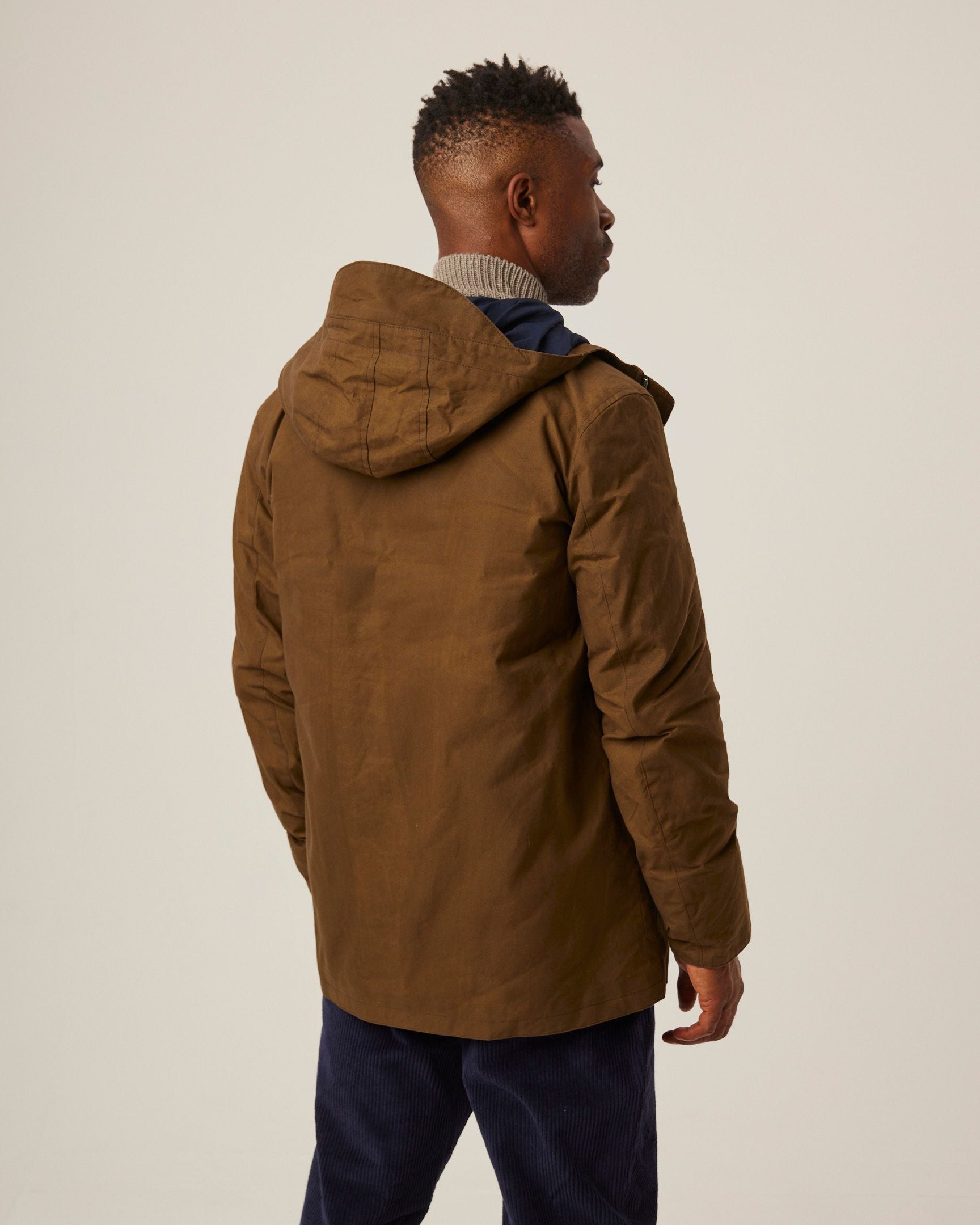 Image of model wearing Maidwell Hooded Jacket. 