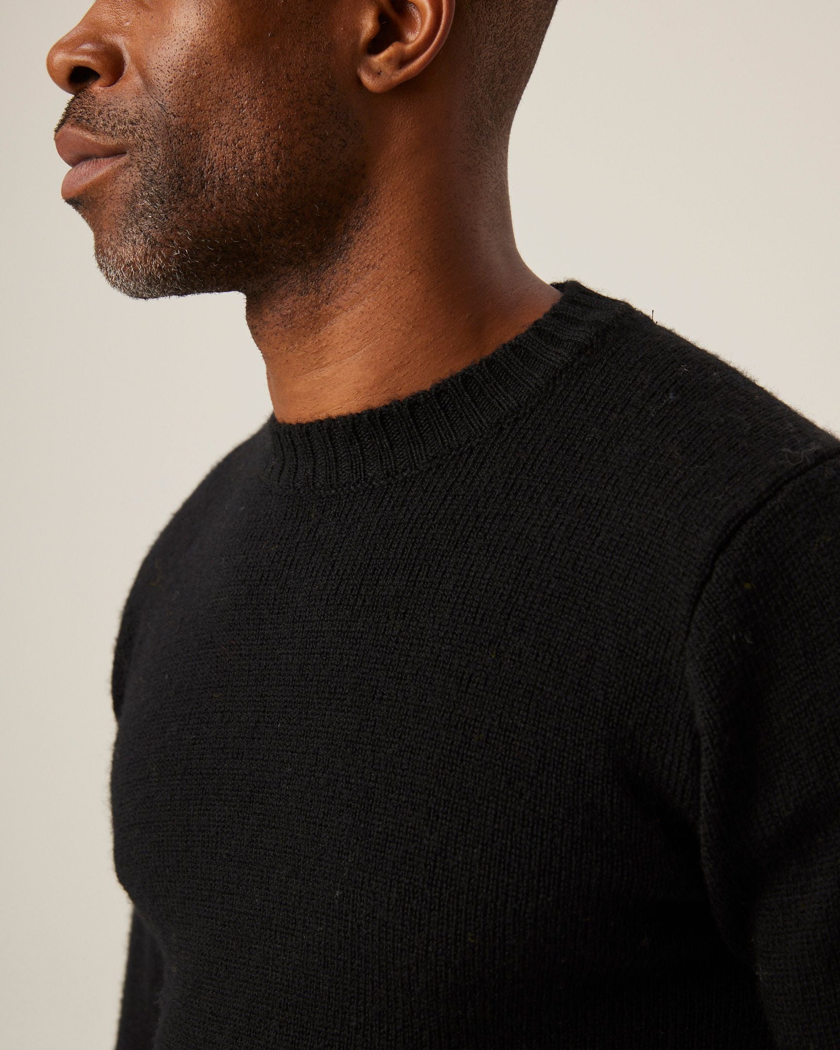 Image of model wearing Makers Crew Jumper. 