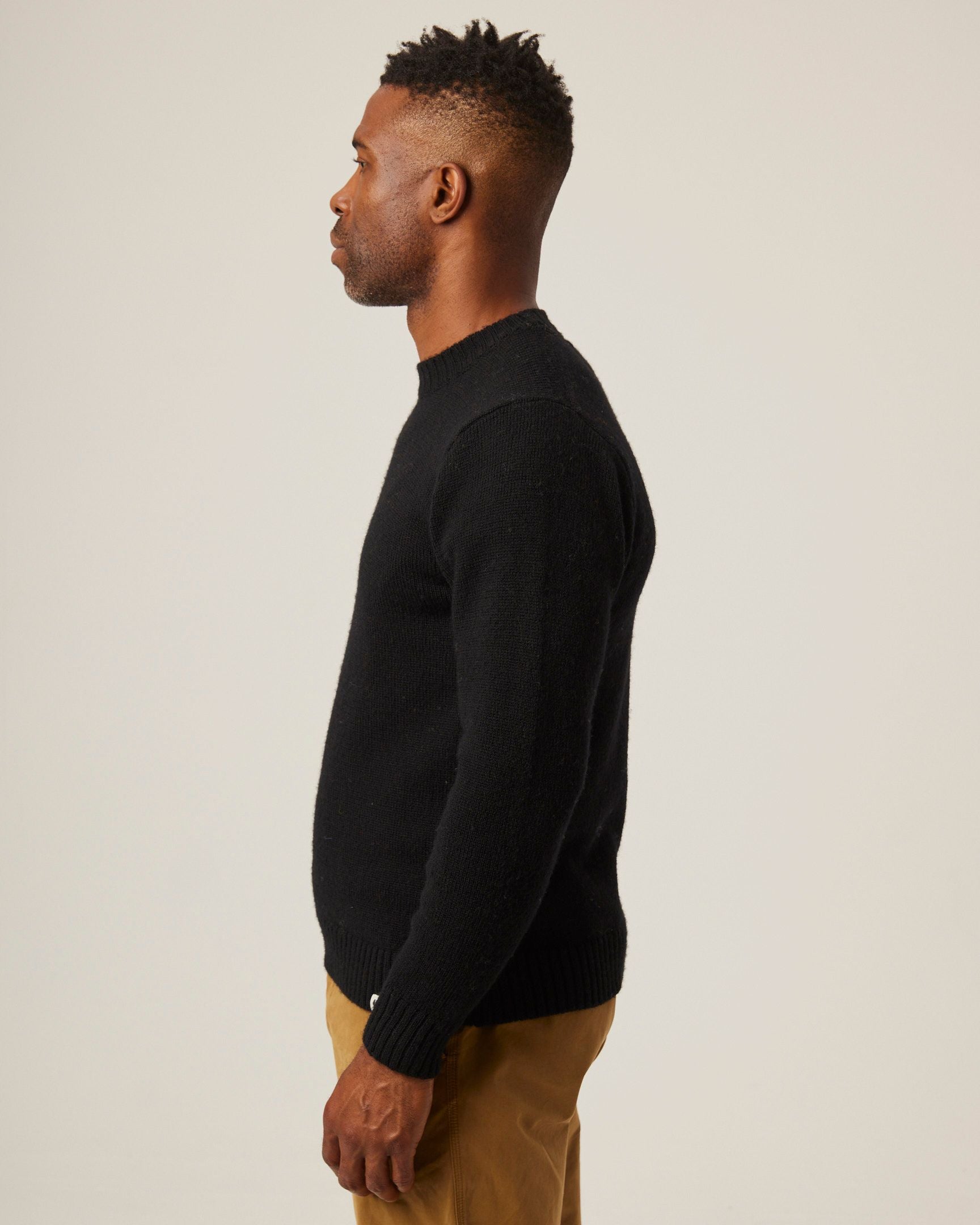 Image of model wearing Makers Crew Jumper. 