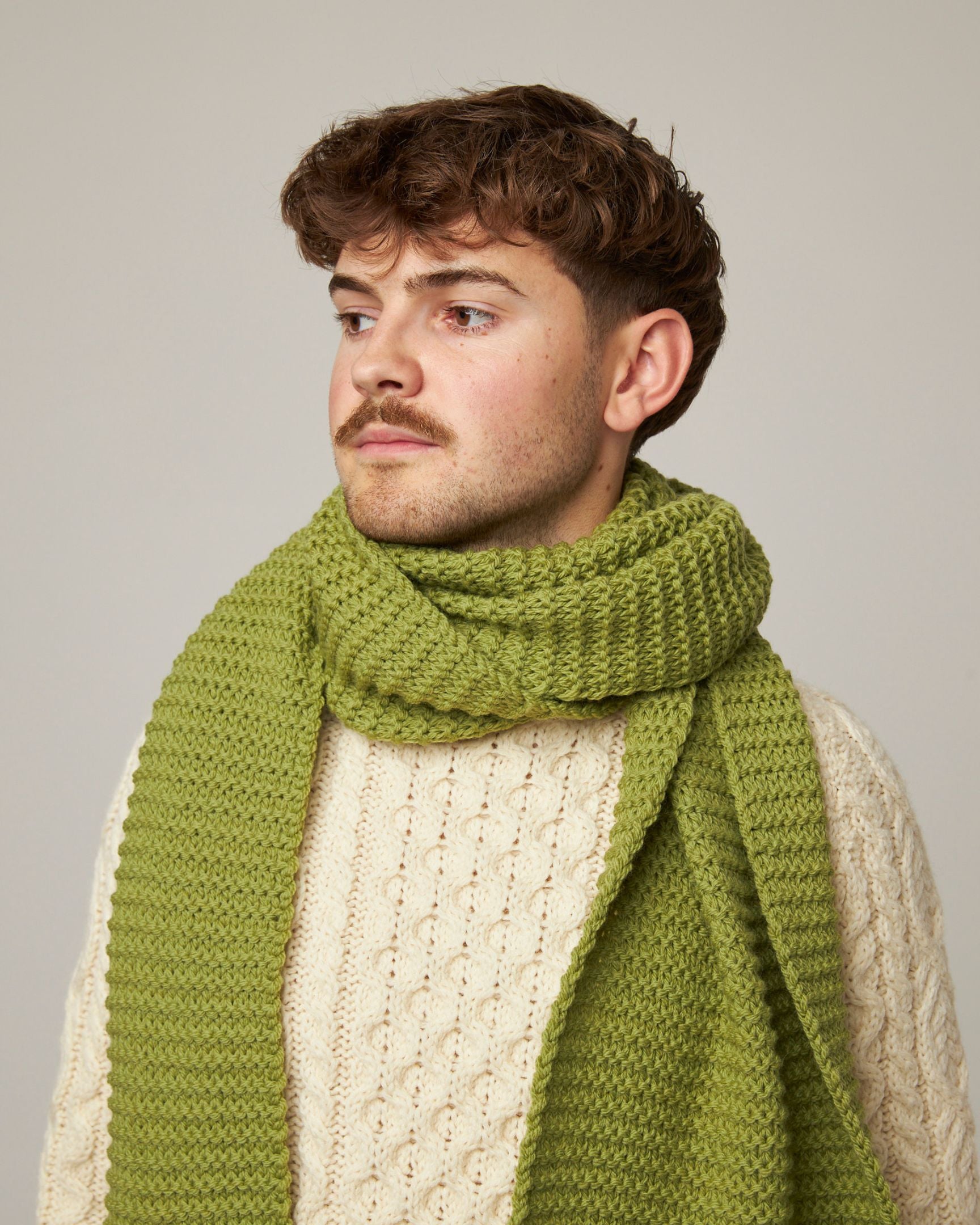 Image of model wearing Oversized Scarf. One Size