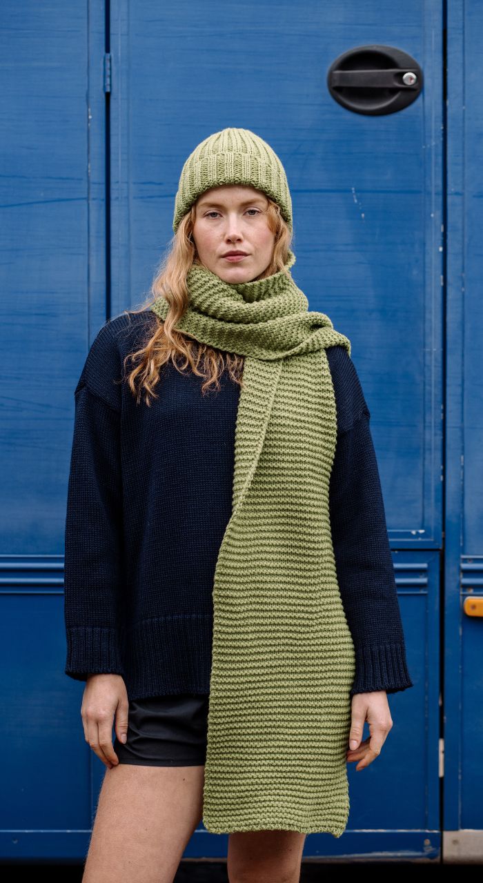 Image of model wearing Oversized Scarf. One Size