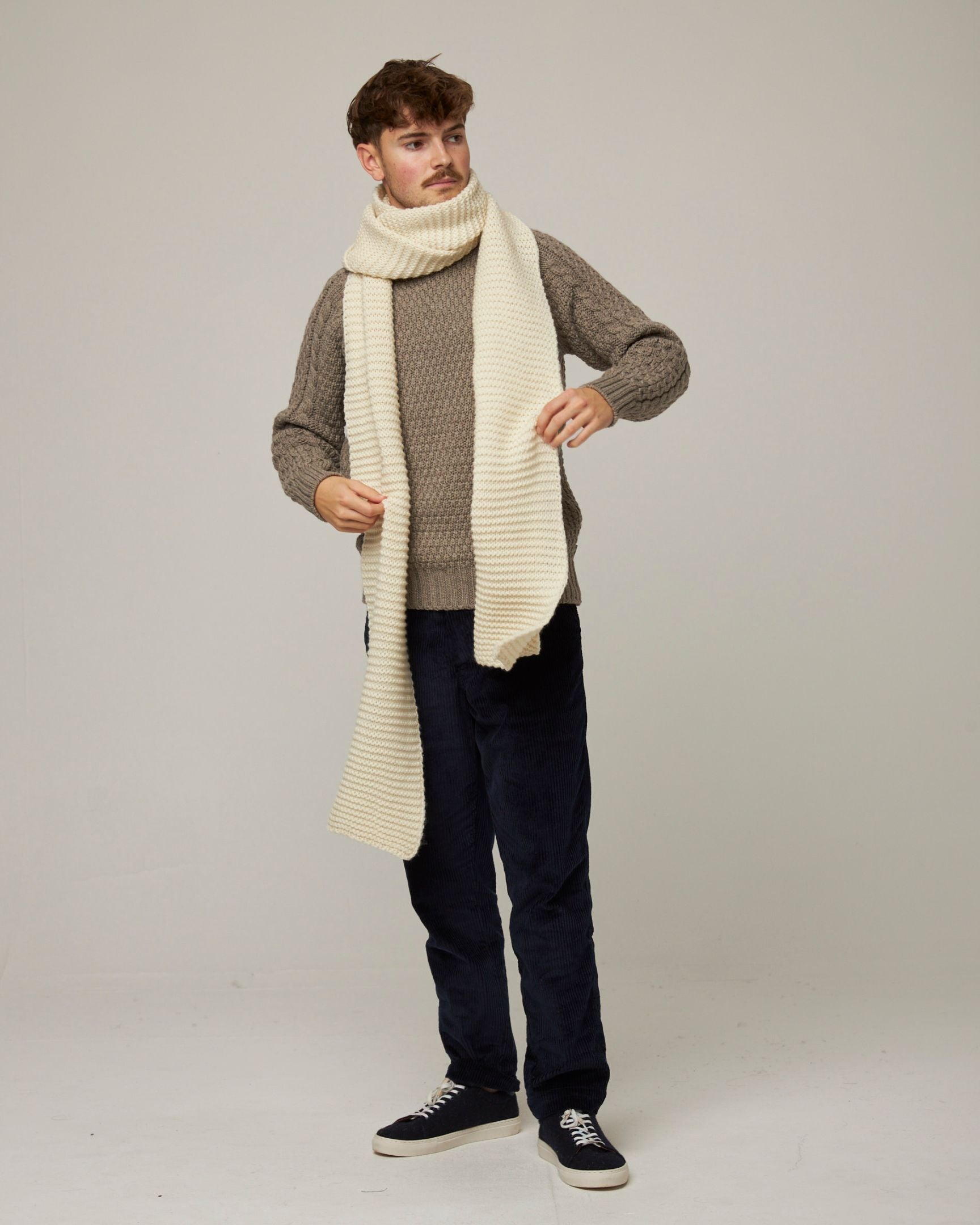 Image of model wearing Oversized Scarf. One Size