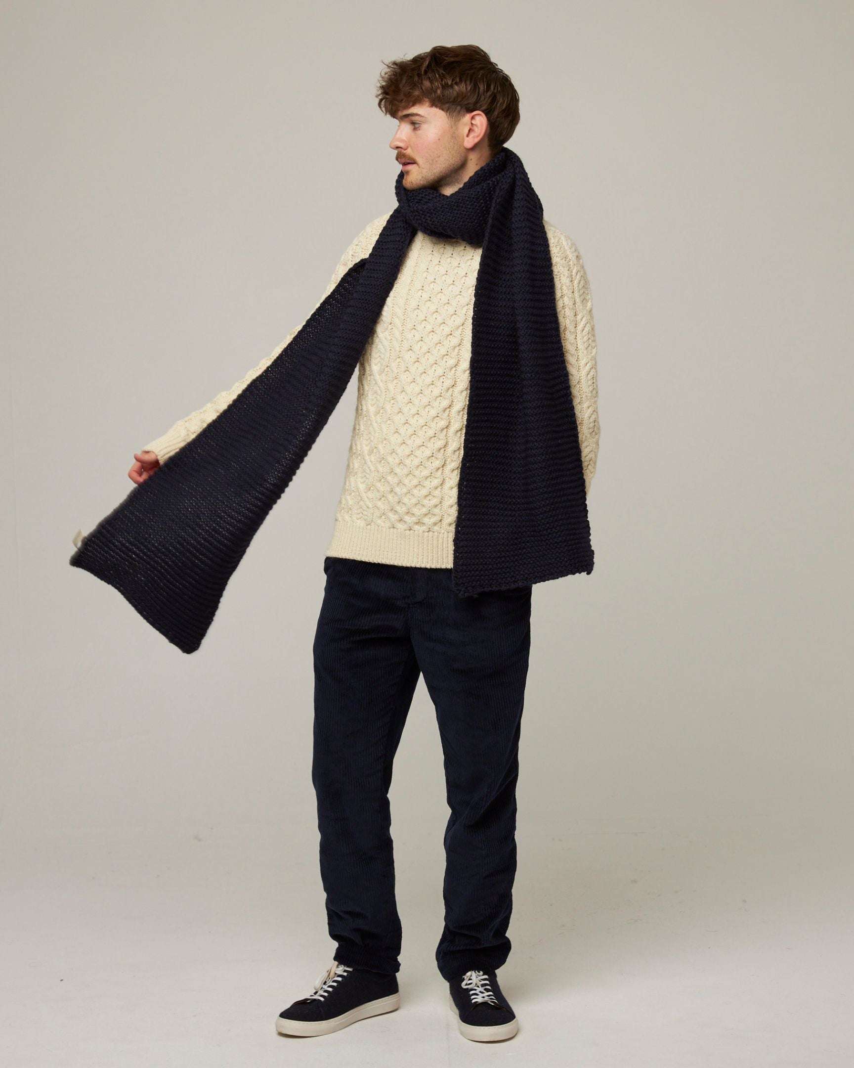Image of model wearing Oversized Scarf. One Size