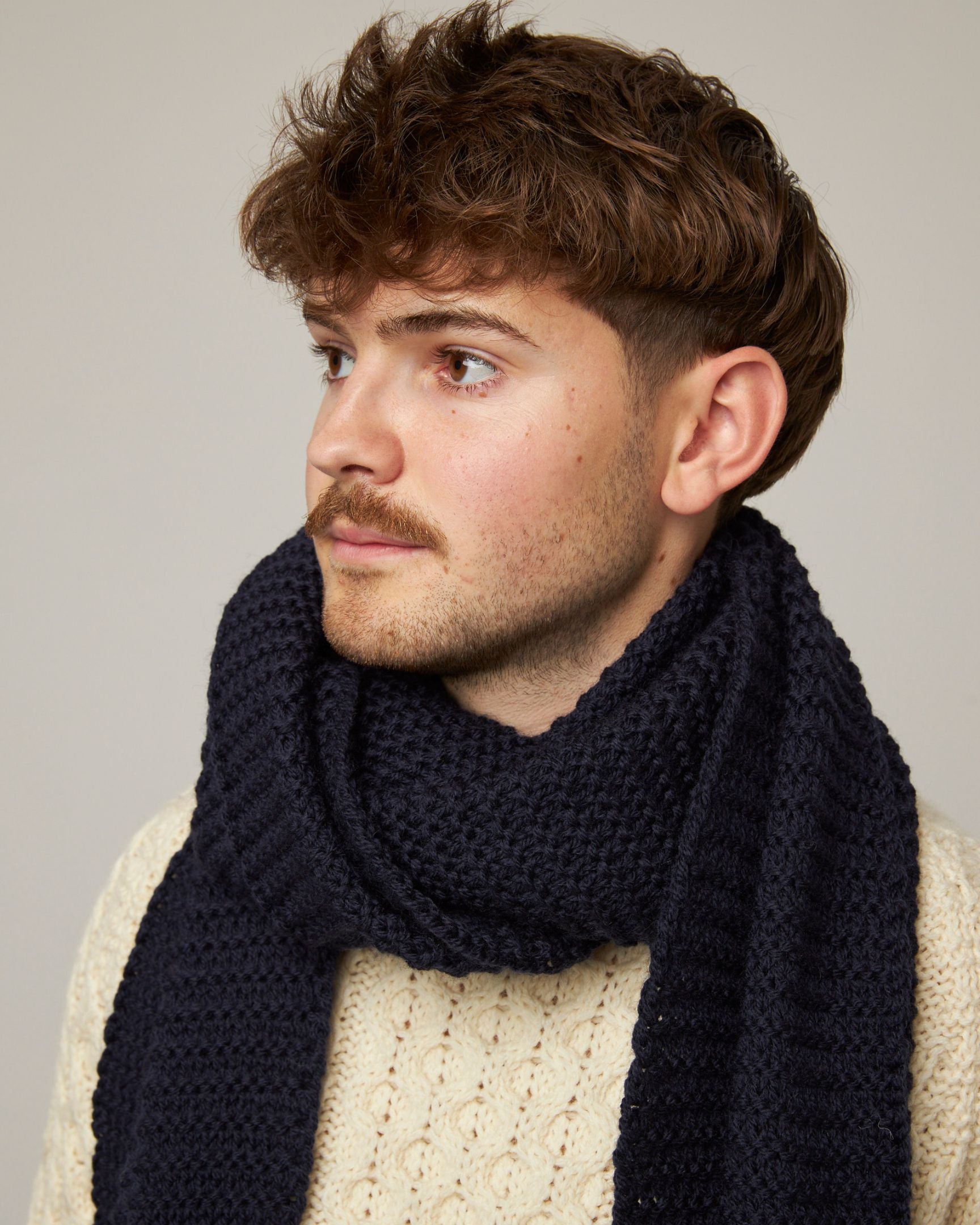 Image of model wearing Oversized Scarf. One Size