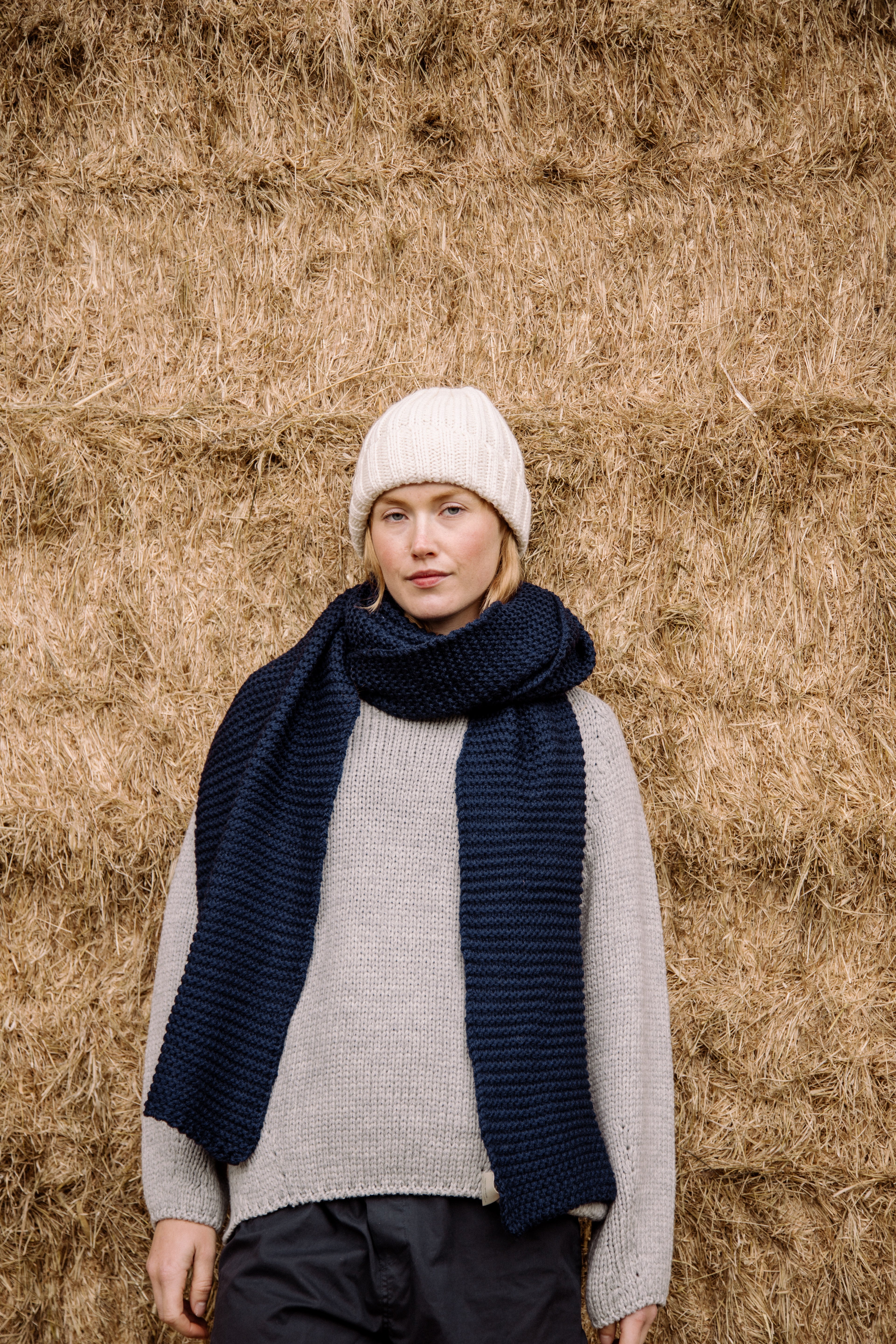 Image of model wearing Oversized Scarf. One Size