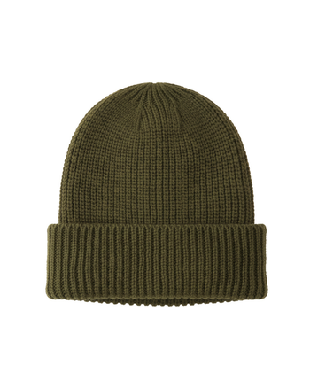 Image of model wearing Porter Ribbed Beanie. One Size 