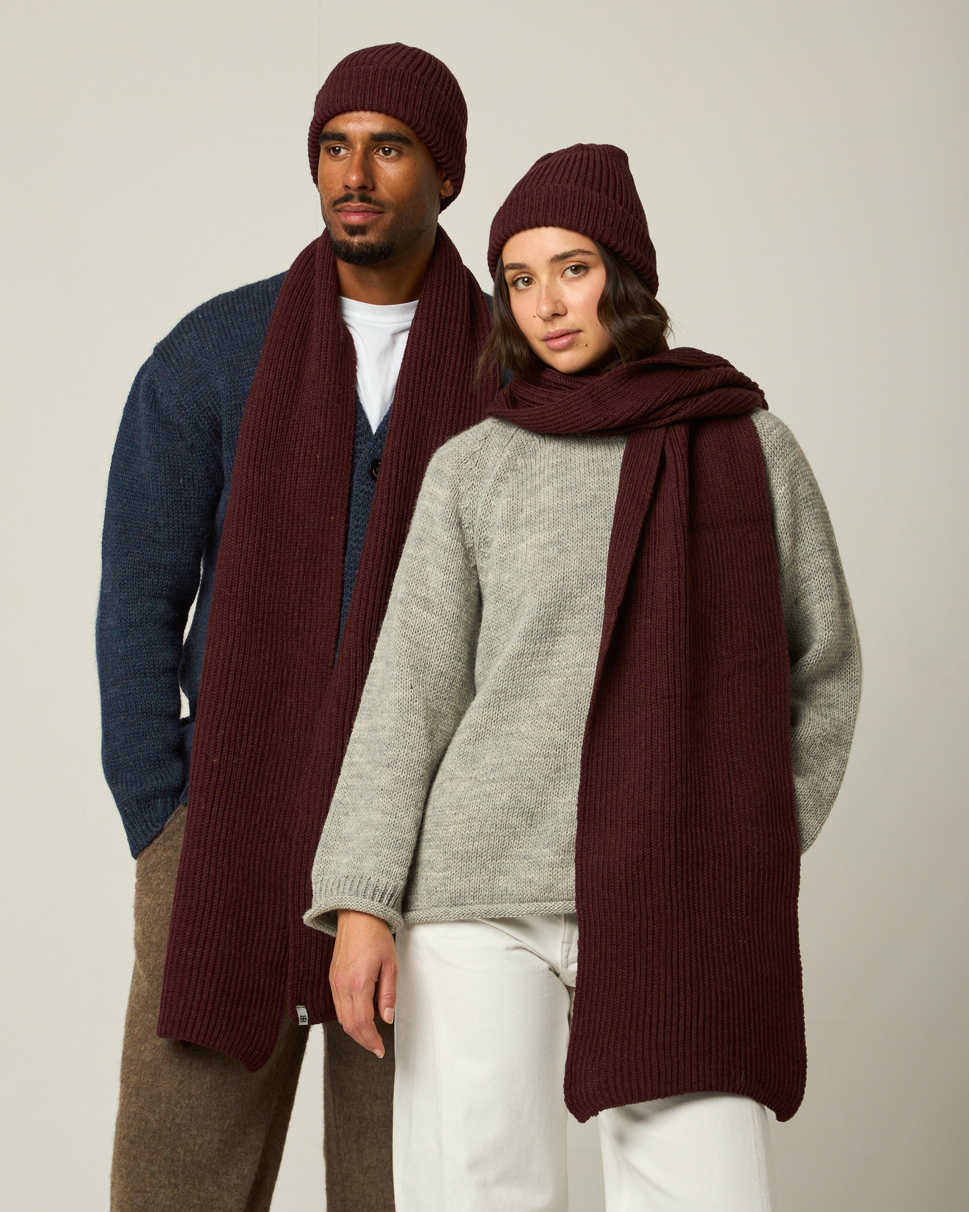 Image of model wearing Porter Ribbed Scarf. One Size 
