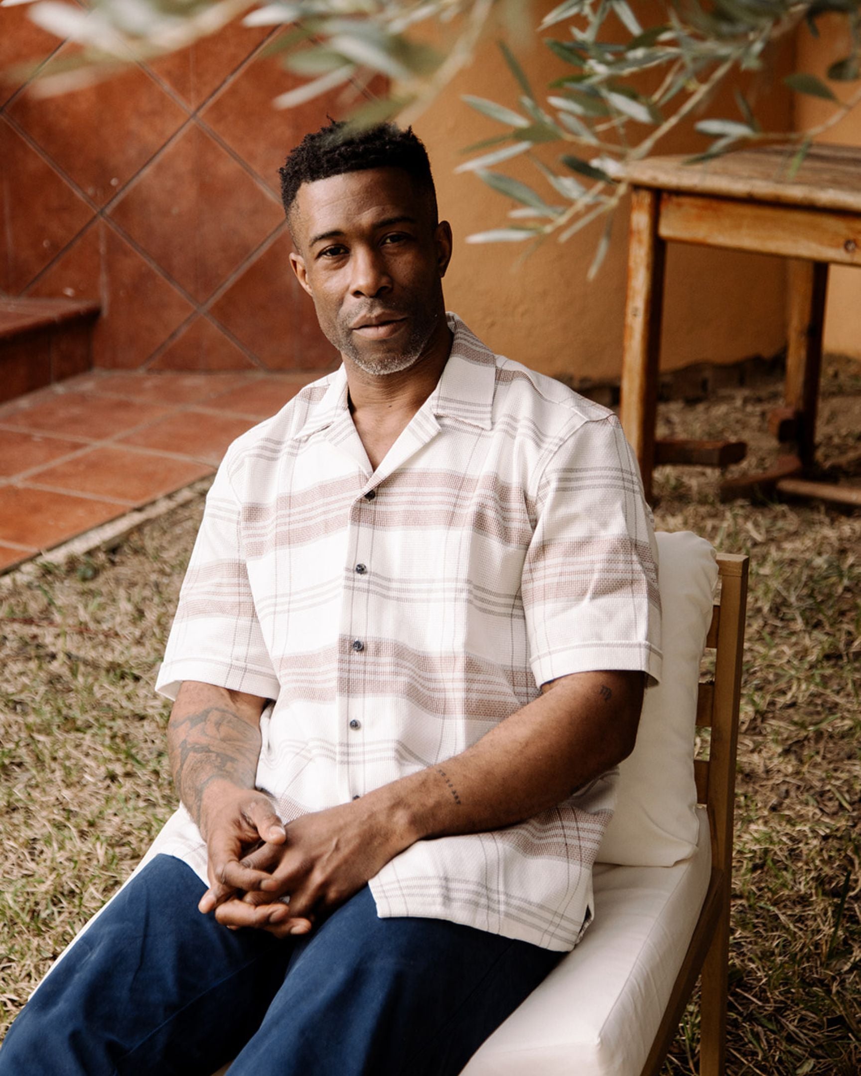 Image of model wearing Quay Cuban Collar Shirt . 