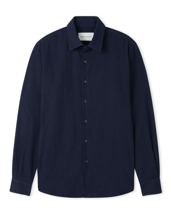 Image of model wearing Resort Shirt. 