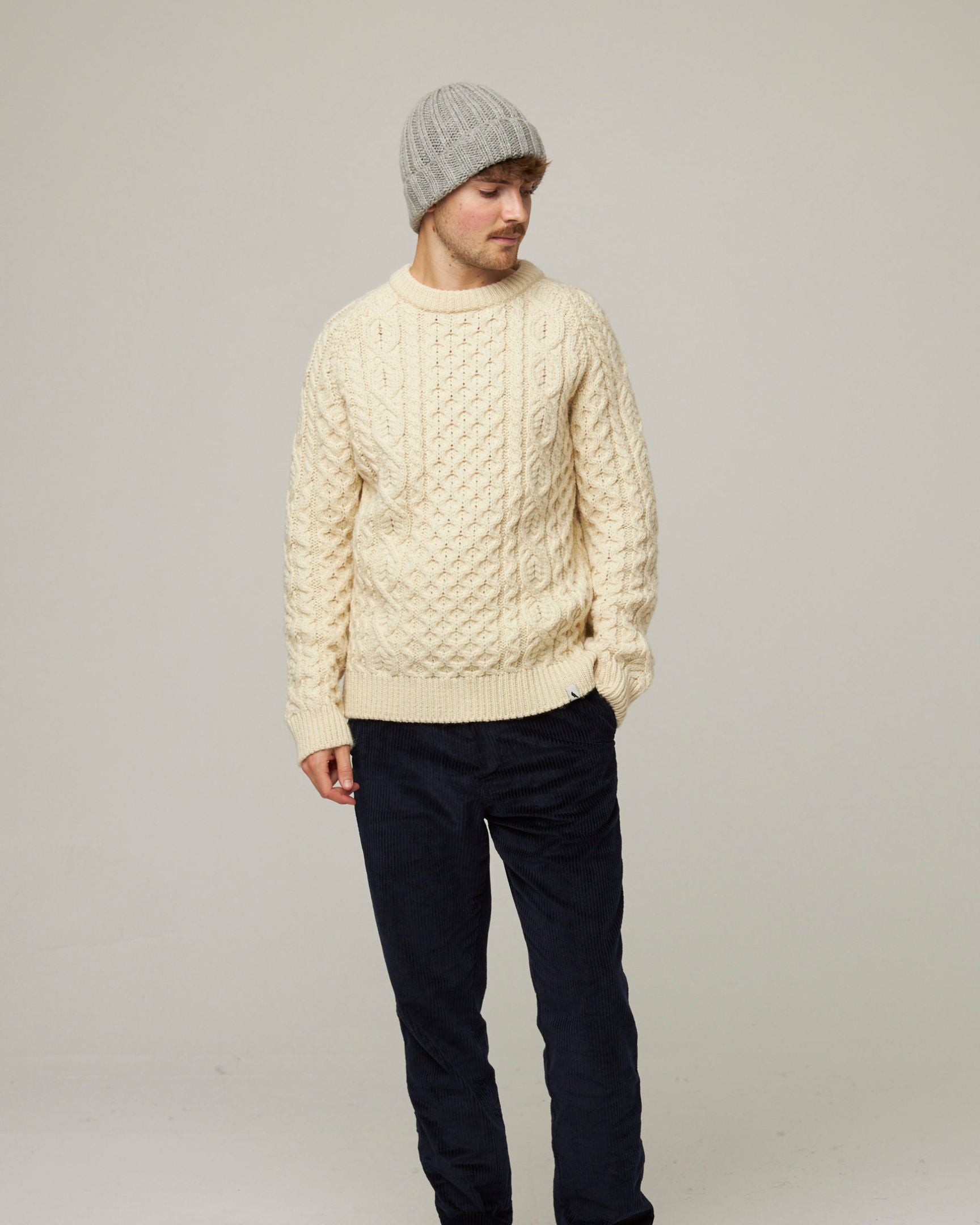 Image of model wearing Milliner Ribbed Beanie. One Size