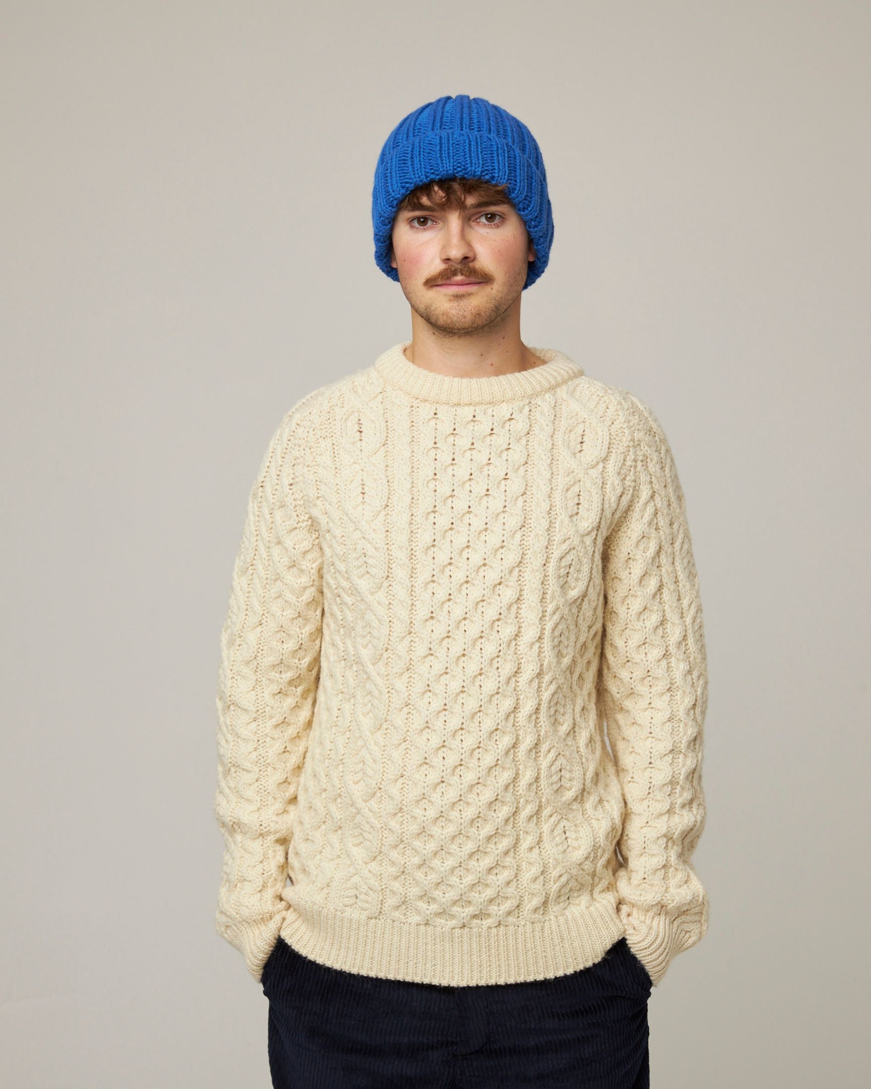 Image of model wearing Milliner Ribbed Beanie. One Size