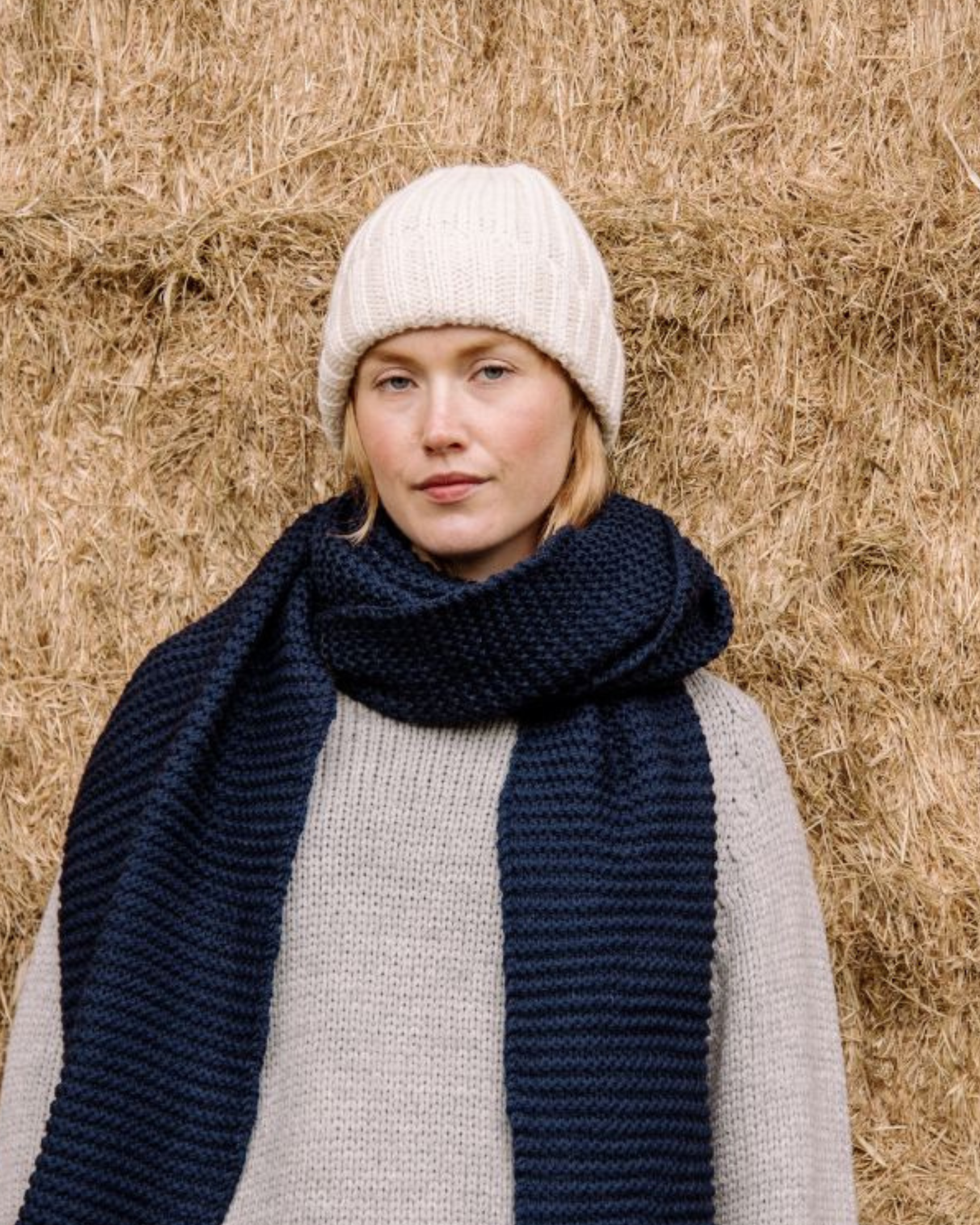 Image of model wearing Milliner Ribbed Beanie. One Size