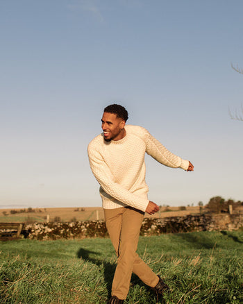 Image of model wearing Winston Crew Jumper. 