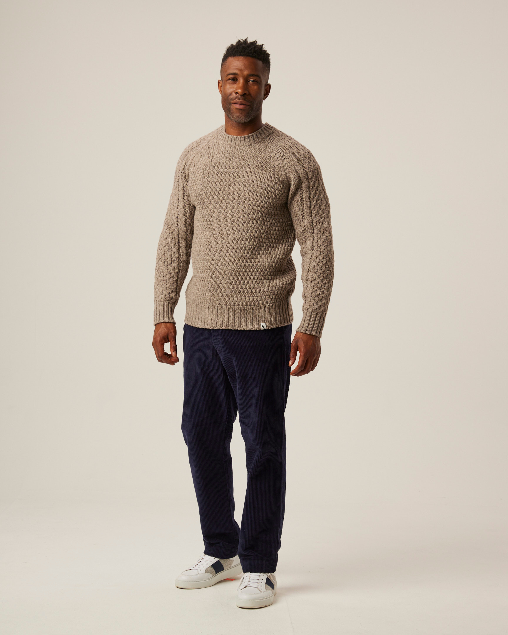 Image of model wearing Winston Crew Jumper. 